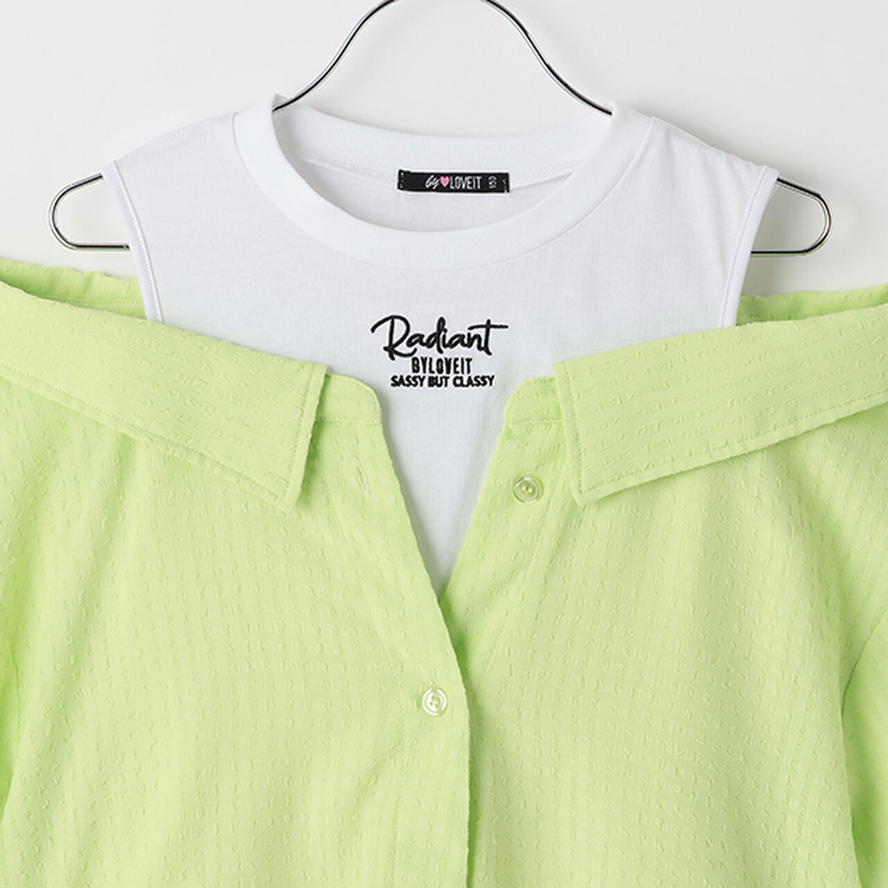 Layered Look Shirt,Black, large image number 2