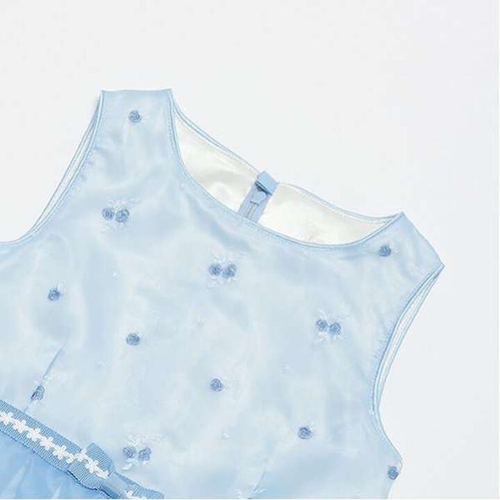 Rose Embroidery Organza One-Piece Dress,Black, medium image number 15