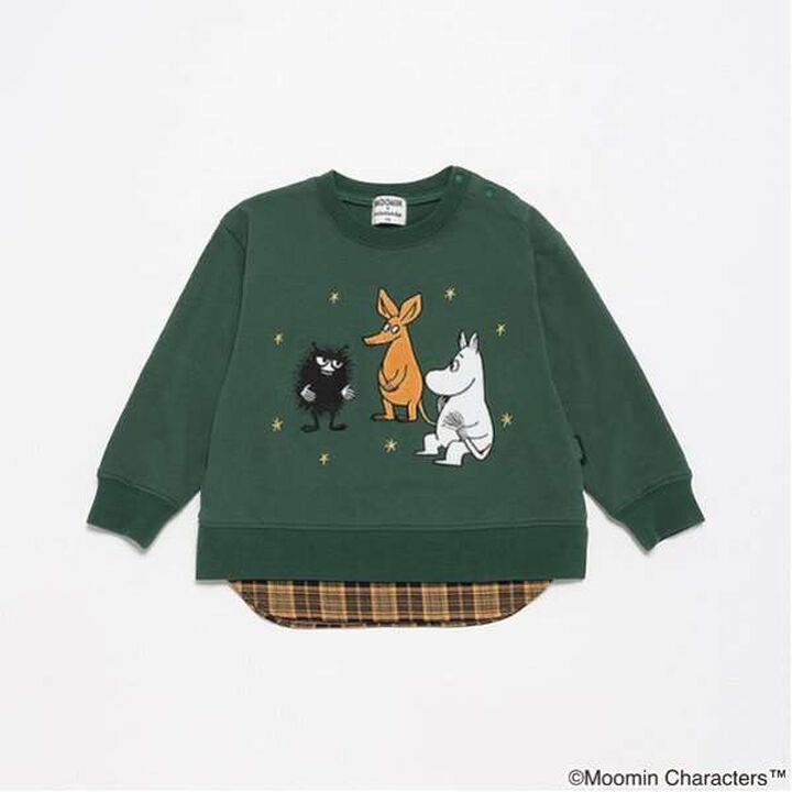 [MOOMIN] Long-Sleeve T-Shirt with Elbow Patches,Beige, medium image number 1