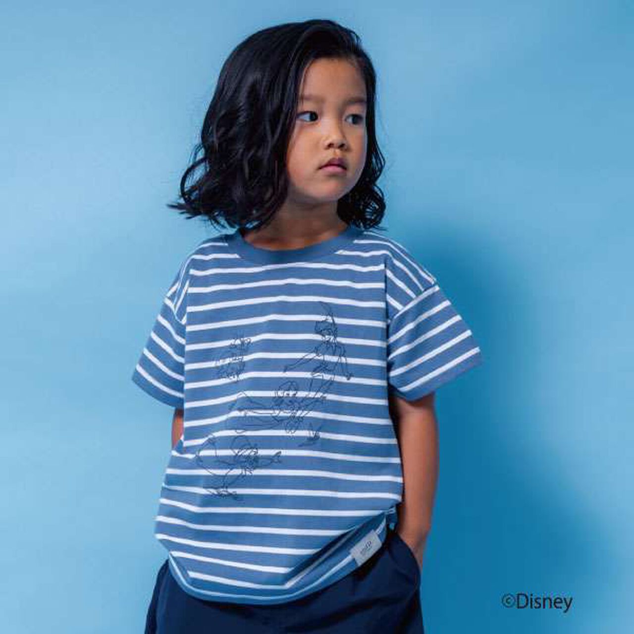 [Disney] Peter Pan / Bubble Print Short Sleeve T-Shirt,Blue, large image number 1