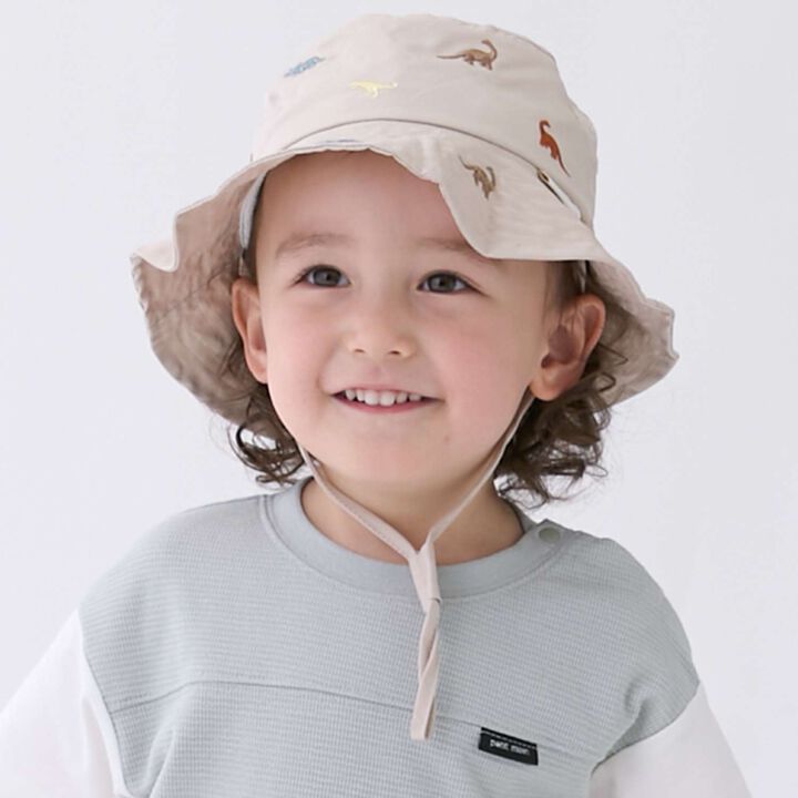 [Heat-Resistant] Embroidered Bucket Hat,Light beige, medium image number 0