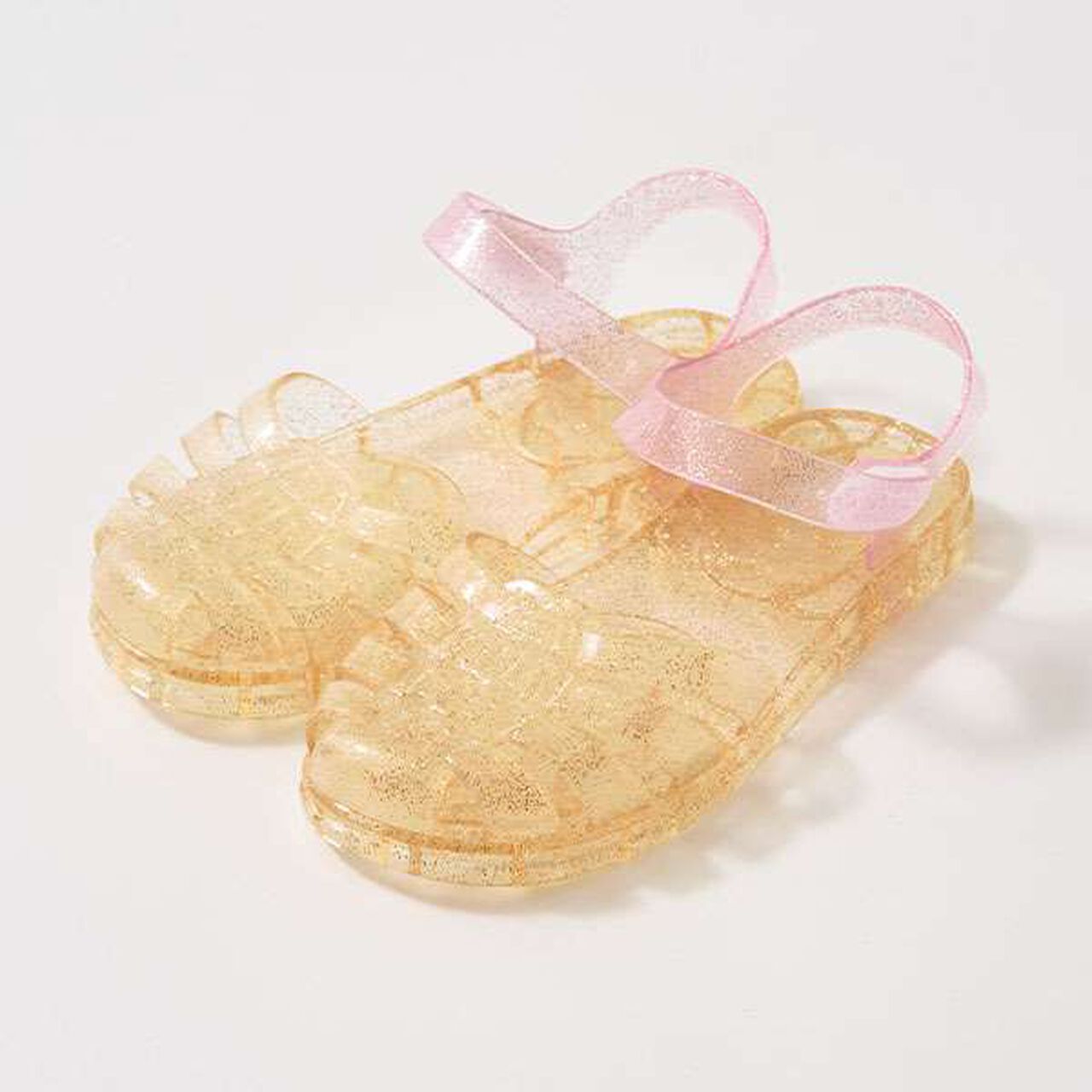 Clear Lame Bi-Color Rubber Sandals,Yellow, large image number 7
