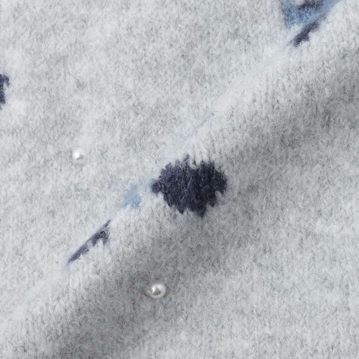 Fluffy and Soft/Matching Flower Pearl Knit Skirt <Set Up Compatible>,Top gray, medium image number 7