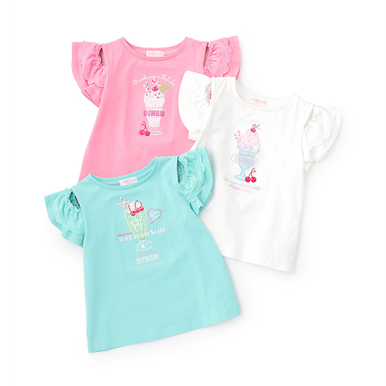 Diner Menu Shoulder Opening 2 WAY T-Shirt,Pink, large image number 2