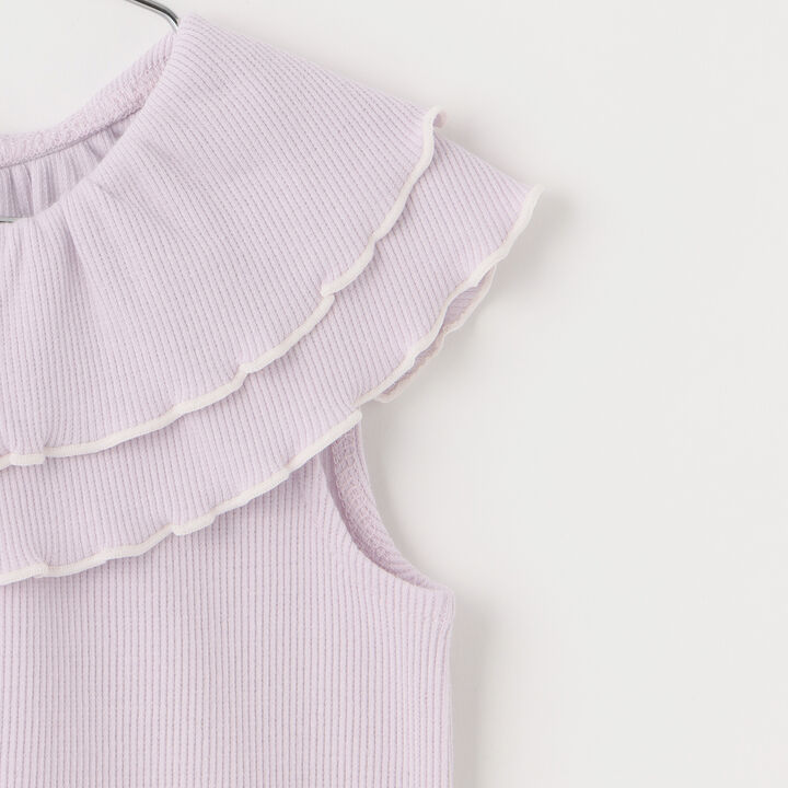 [Cool Touch/Link] Ruffle Collar T-Shirt,Coral red, medium image number 3