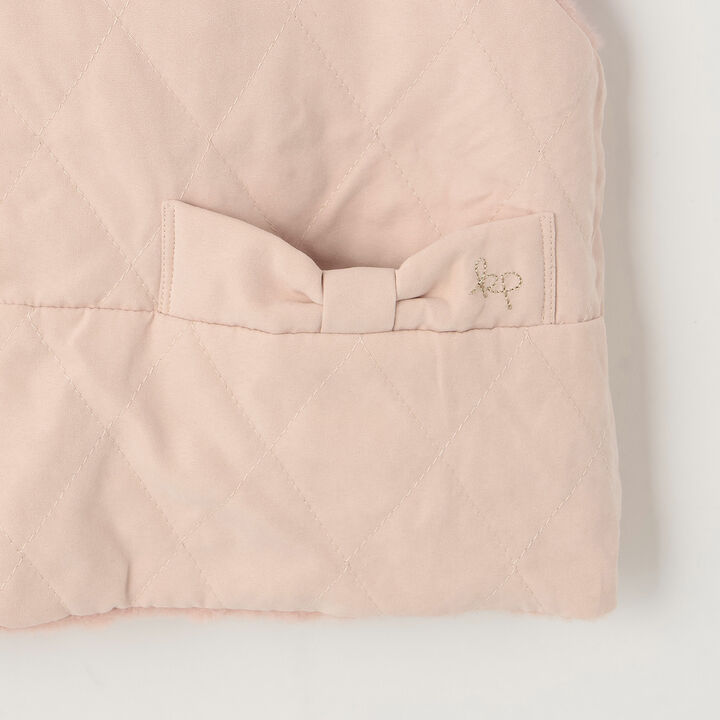 [Reversible] Faux Fur & Quilted Vest,Off white, medium image number 11