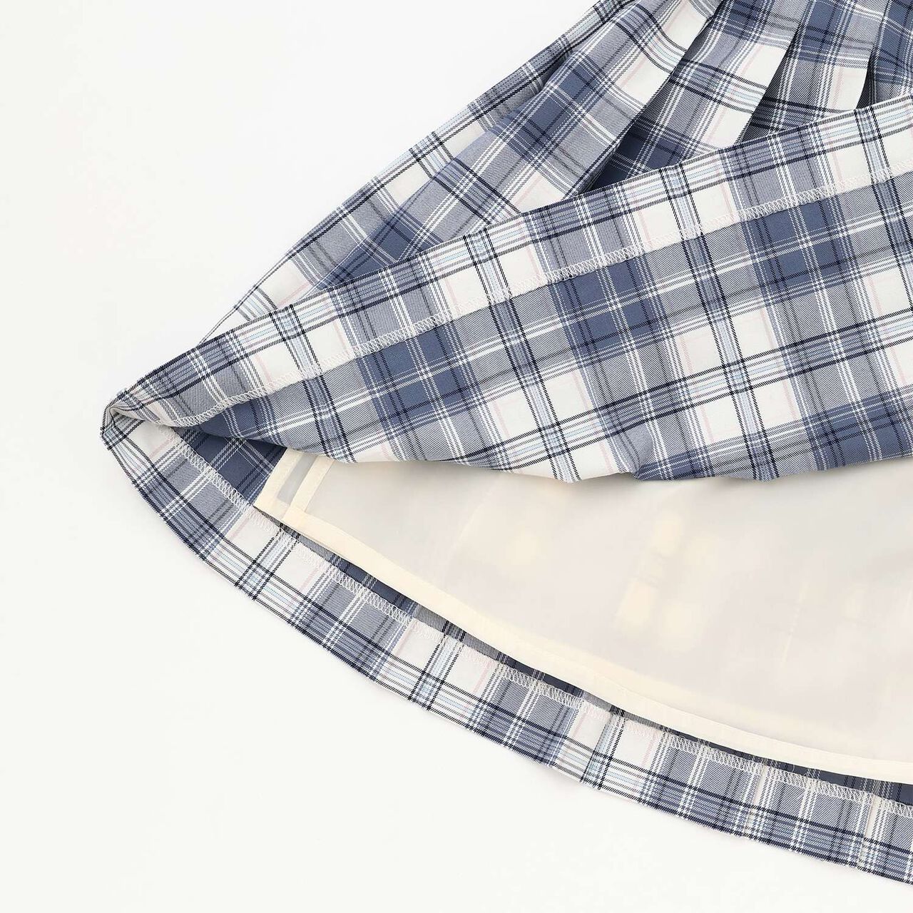 Check Pleated Skirt,Ivory, large image number 7