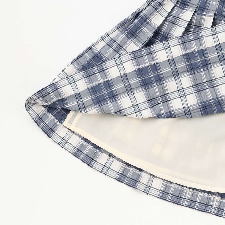 Check Pleated Skirt,Ivory, medium image number 7