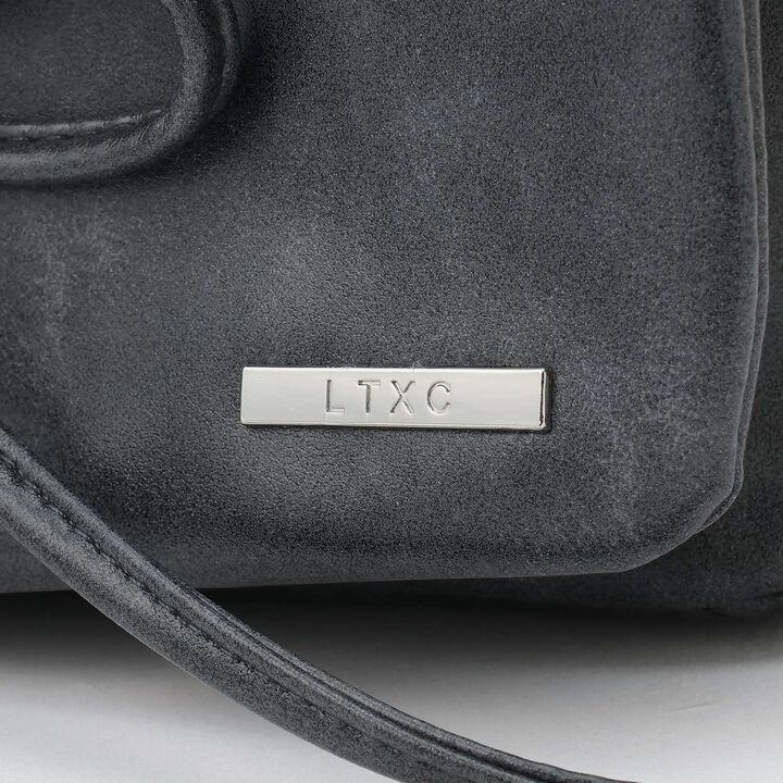 Faux Leather Ribbon Shirred Shoulder Bag,Ivory, medium image number 10