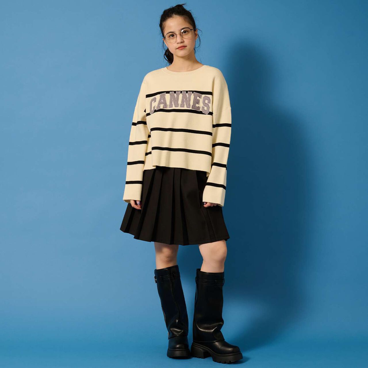 [AMI] Random Pleated Skirt-Pants,Black, large image number 20