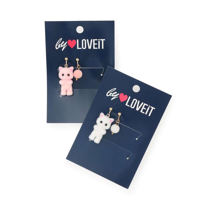 Cat Earrings,White, medium image number 4