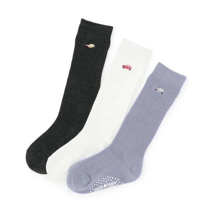 One-Point Knee-High Socks,Charcoal gray, medium image number 5