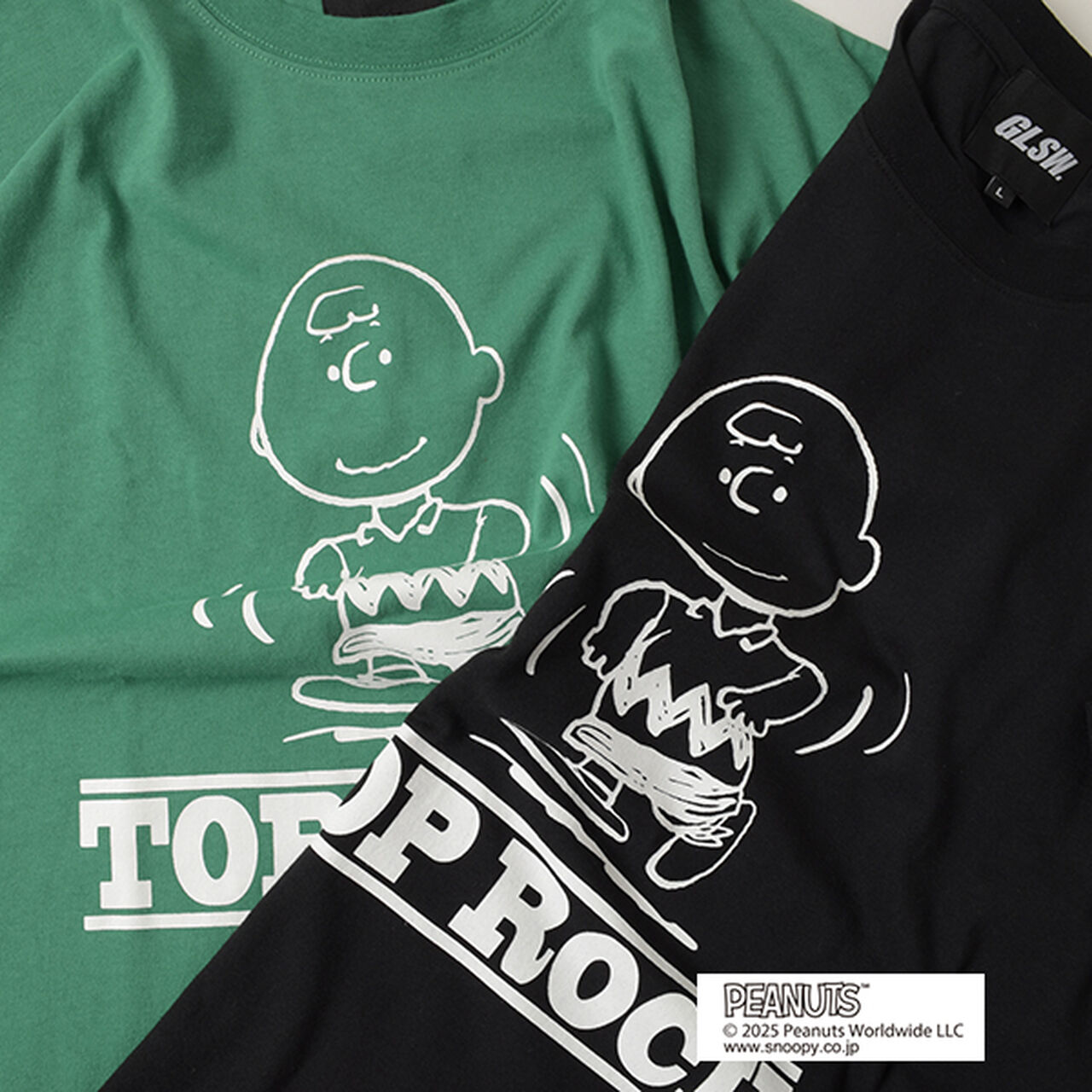 [GLSW.] [PEANUTS] Charlie Brown Top Lock Front Print T-Shirt,Black, large image number 10