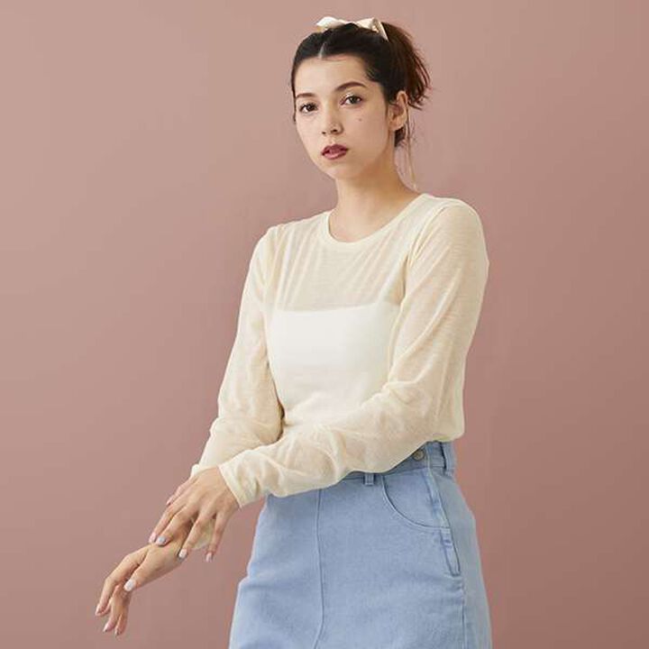 [LADIES] Sheer T-Shirt with Bra Top,, medium