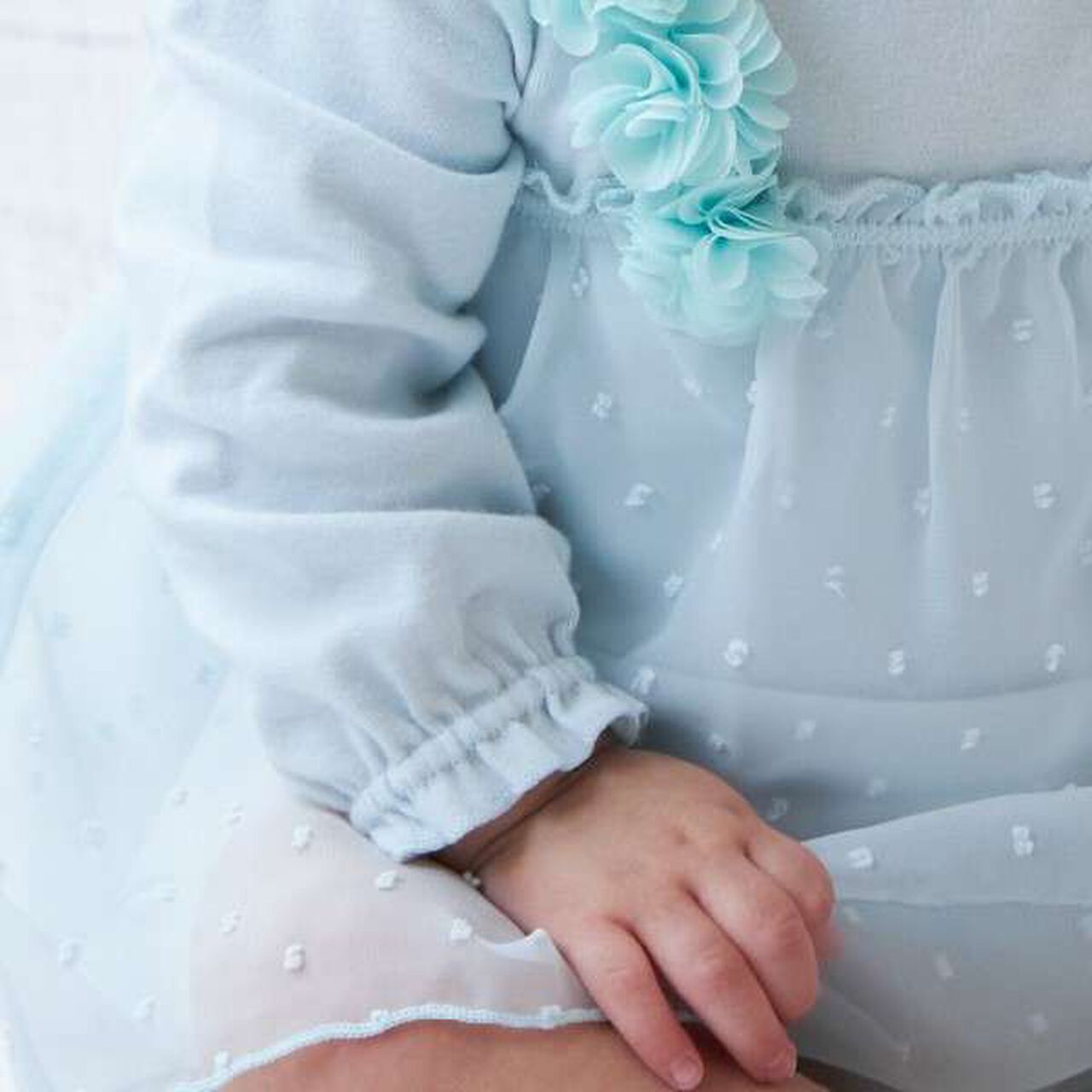 KP Floral Motif Chiffon Tunic & Romper Set,Off white, large image number 10