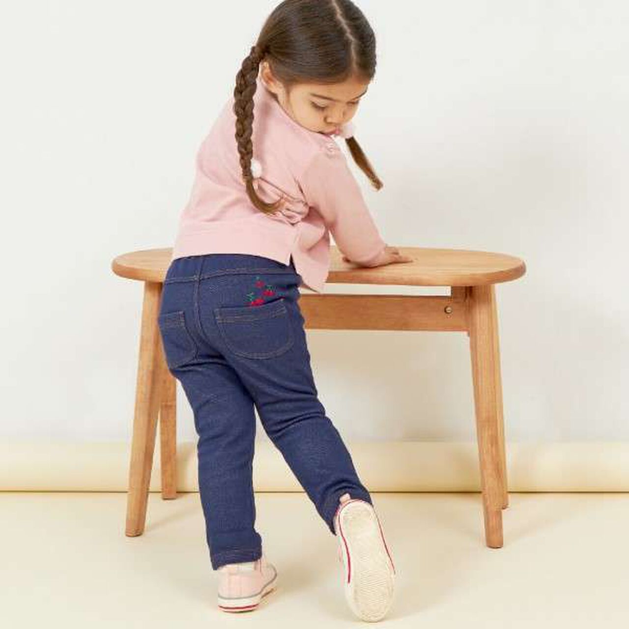 KP Denim Knit Shaggy Lined Pants [80-90],Black, large image number 12