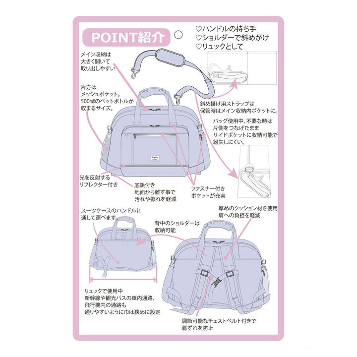 [Water Repellent] 3WAY High-Performance Boston Bag,Light blue, medium image number 21