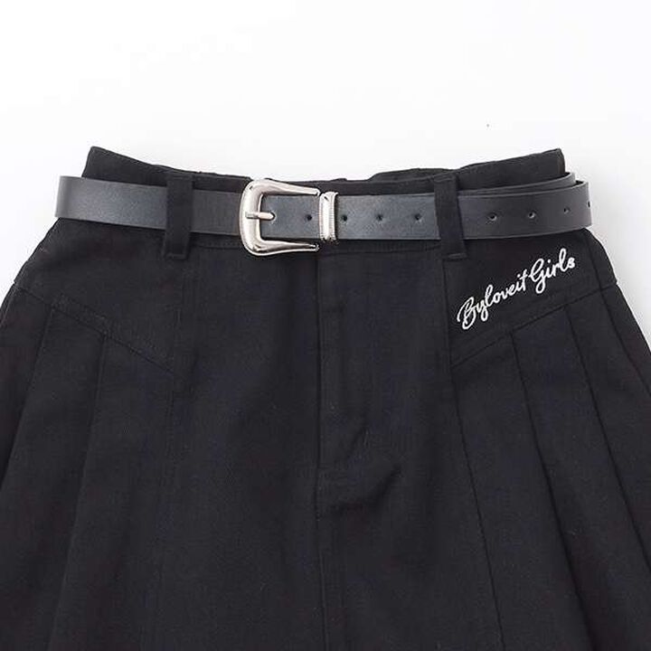 Skirt with Belt,Black, medium image number 4