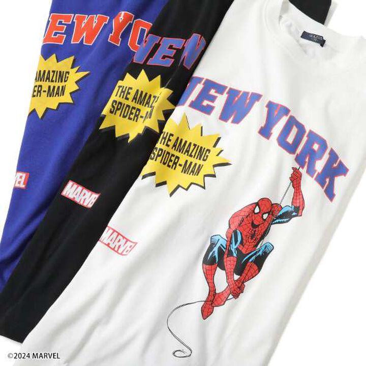 [Adult Size Available] [MARVEL] Spider-Man College Logo Big T-Shirt,White, medium image number 9