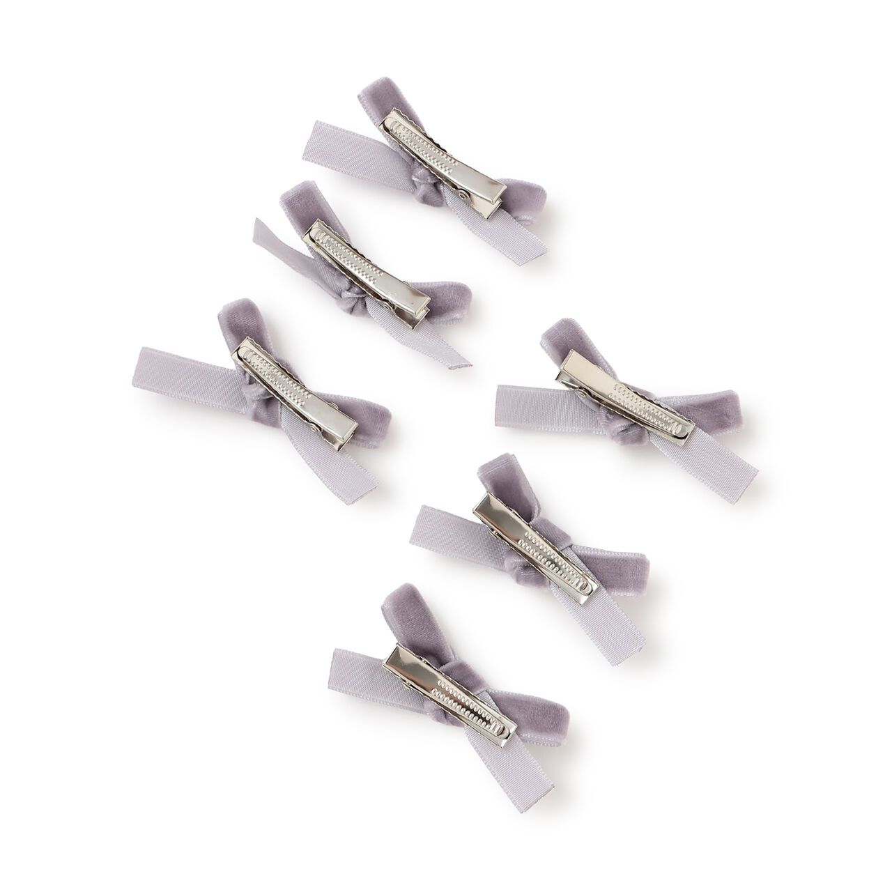 Velour Ribbon Mini Clip Set of 6,Black, large image number 13