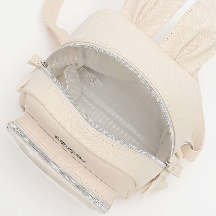 Bunny Ear Lace-up Faux Leather Backpack,Ivory, medium image number 10