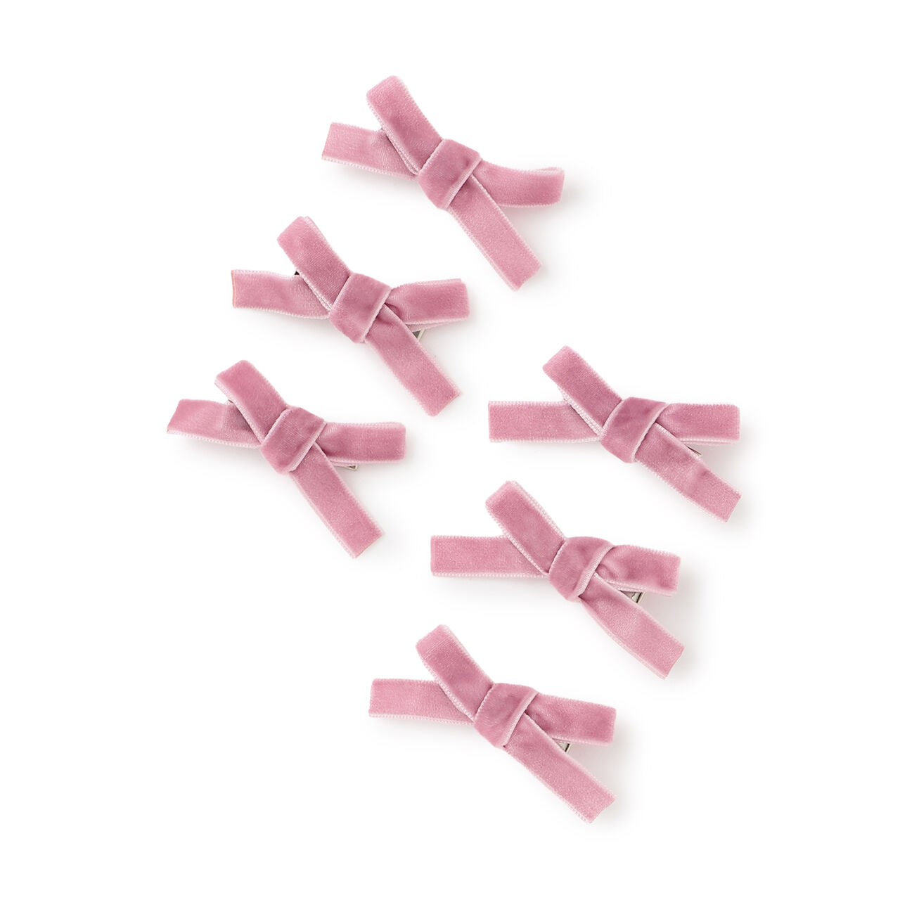 Velour Ribbon Mini Clip Set of 6,Black, large image number 10