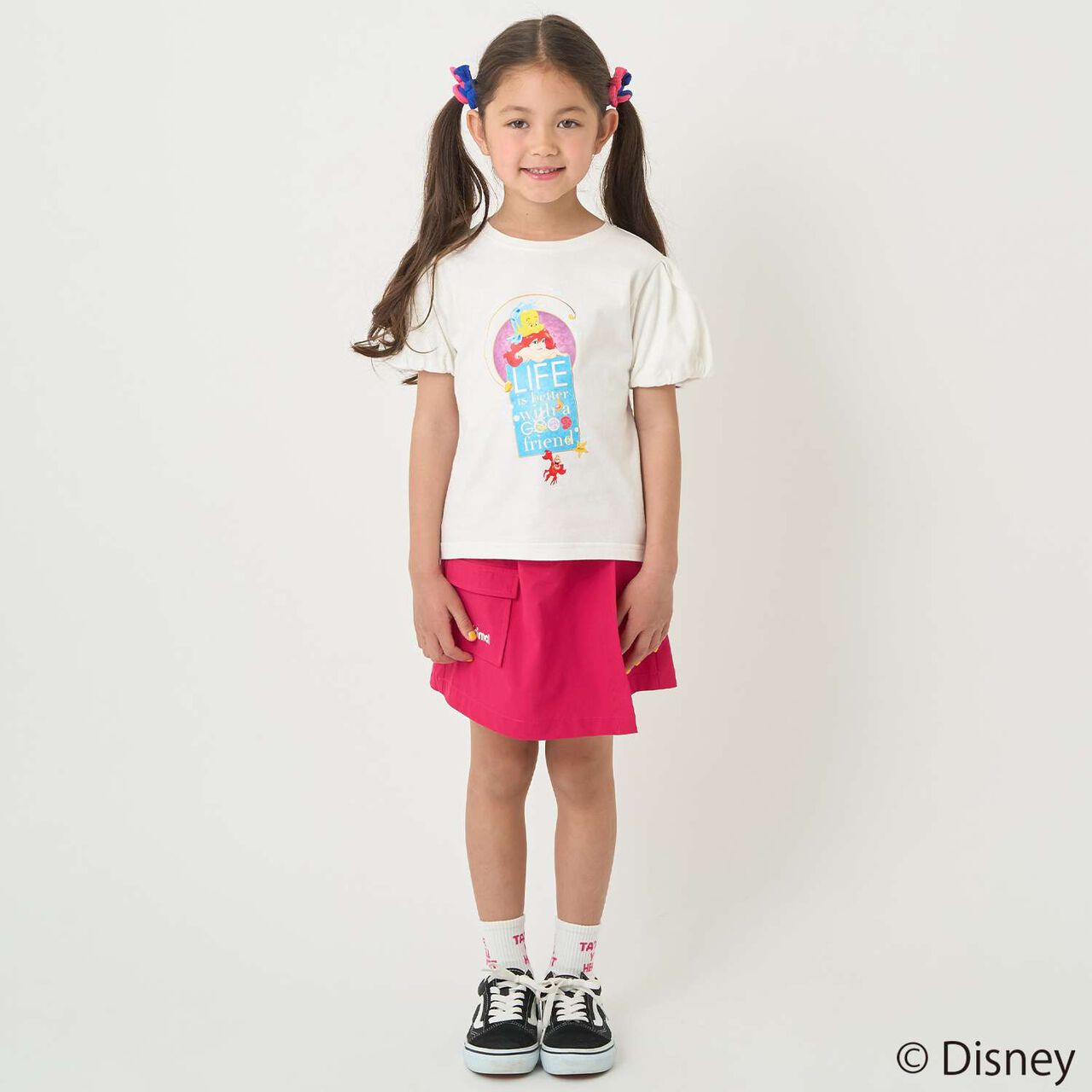 [Stain-resistant and Water-repellent] Disney Princess Puff Sleeve T-Shirt,White, large image number 19