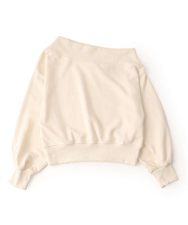 One-Shoulder Logo Sweatshirt,Navy, medium image number 4