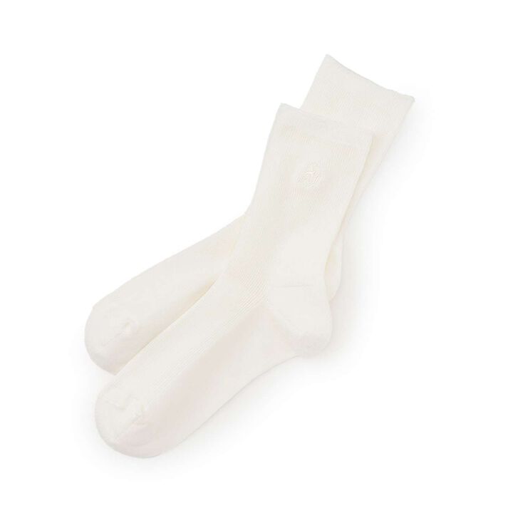 [Graduation Attire] Narrow Rib Embroidered Crew Socks,, medium