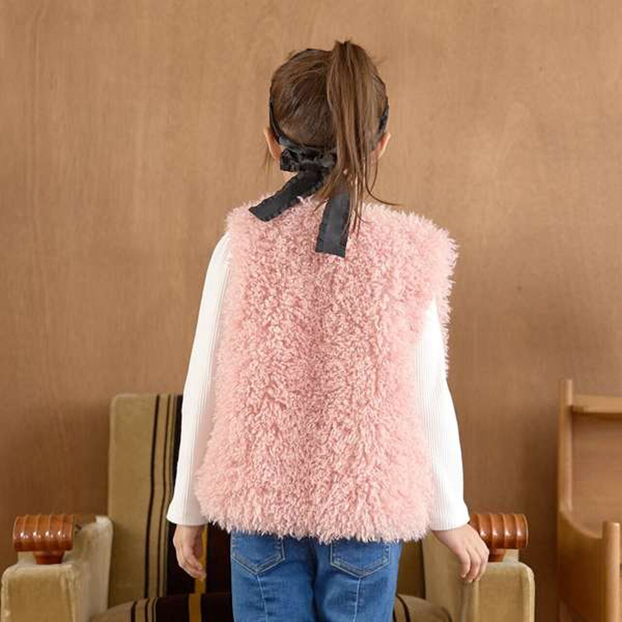Fluffy Soft Fur Vest,Charcoal gray, large image number 2