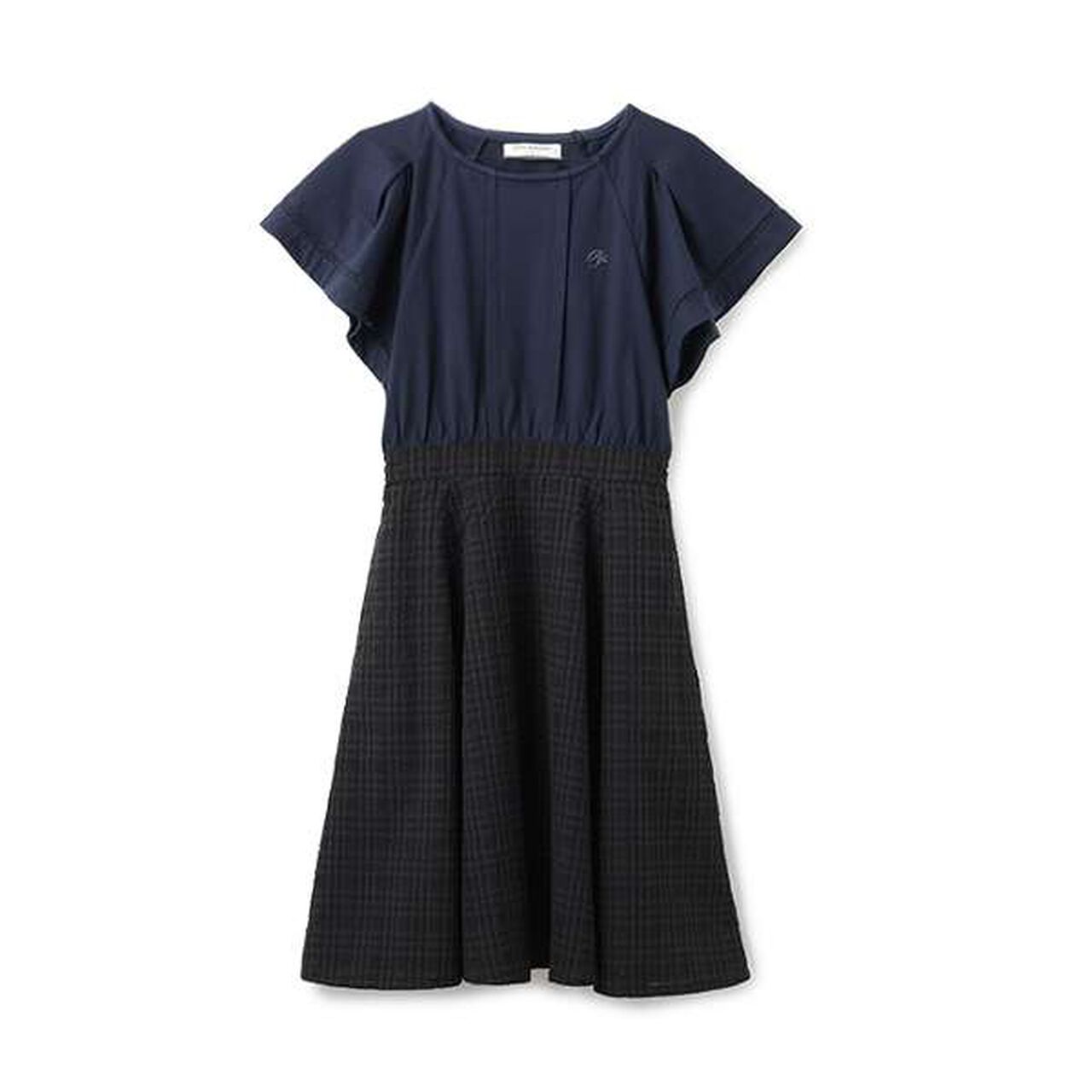 Sheer Check Docking Dress,Navy, large image number 0