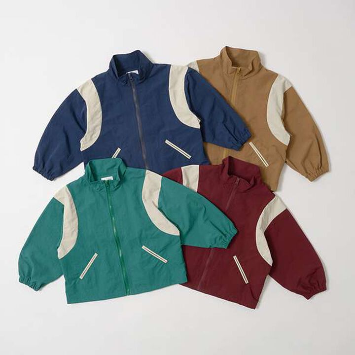 Water-Resistant Color Block Windbreaker,Deep red, medium image number 1