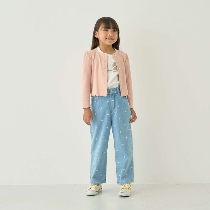 [Mini Length] Heart Button Ribbed Cardigan for Girls [Kids] [Children's Clothing],Blue gray, medium image number 8