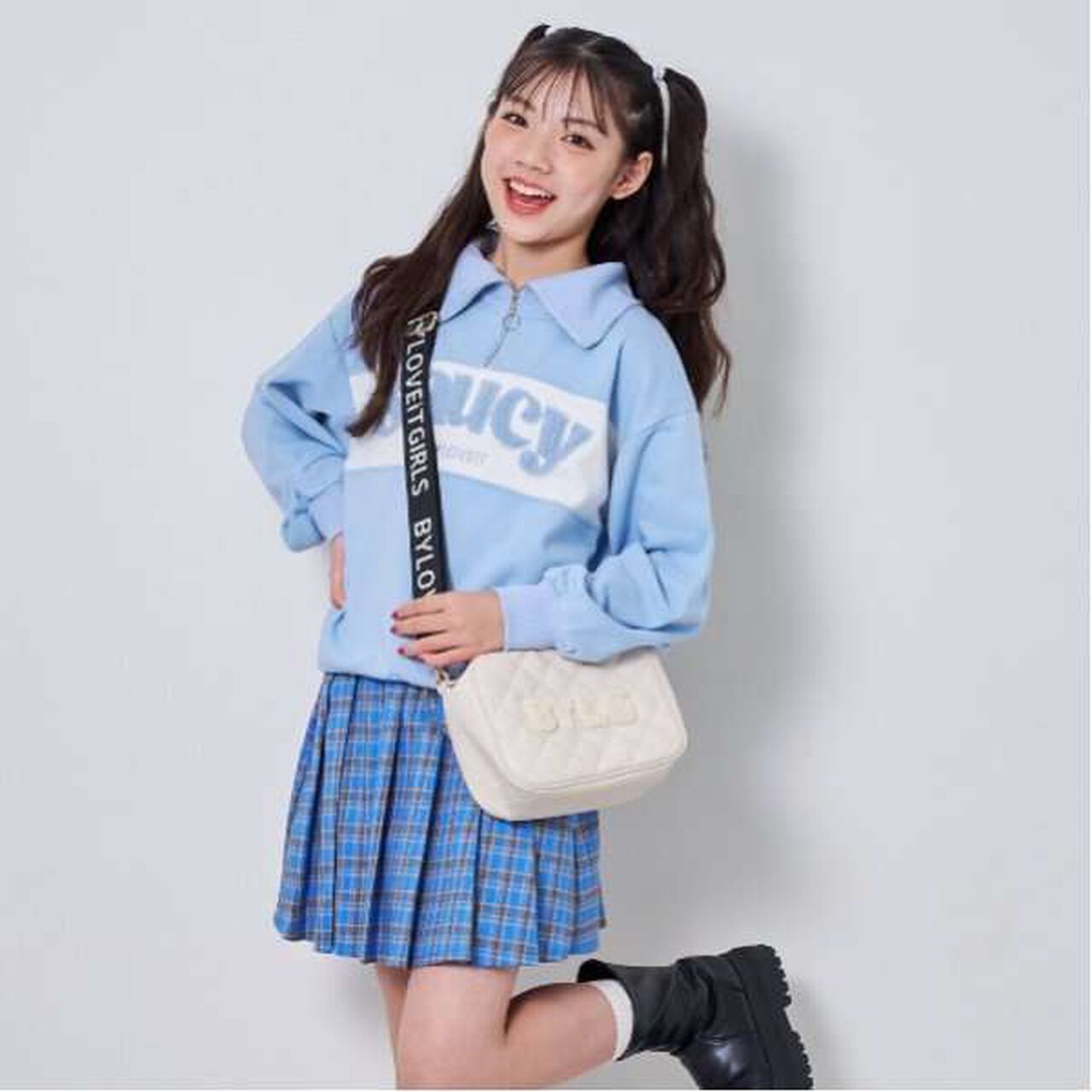 Color Block Half-Zip Pullover Skirt Set,Black, large image number 6