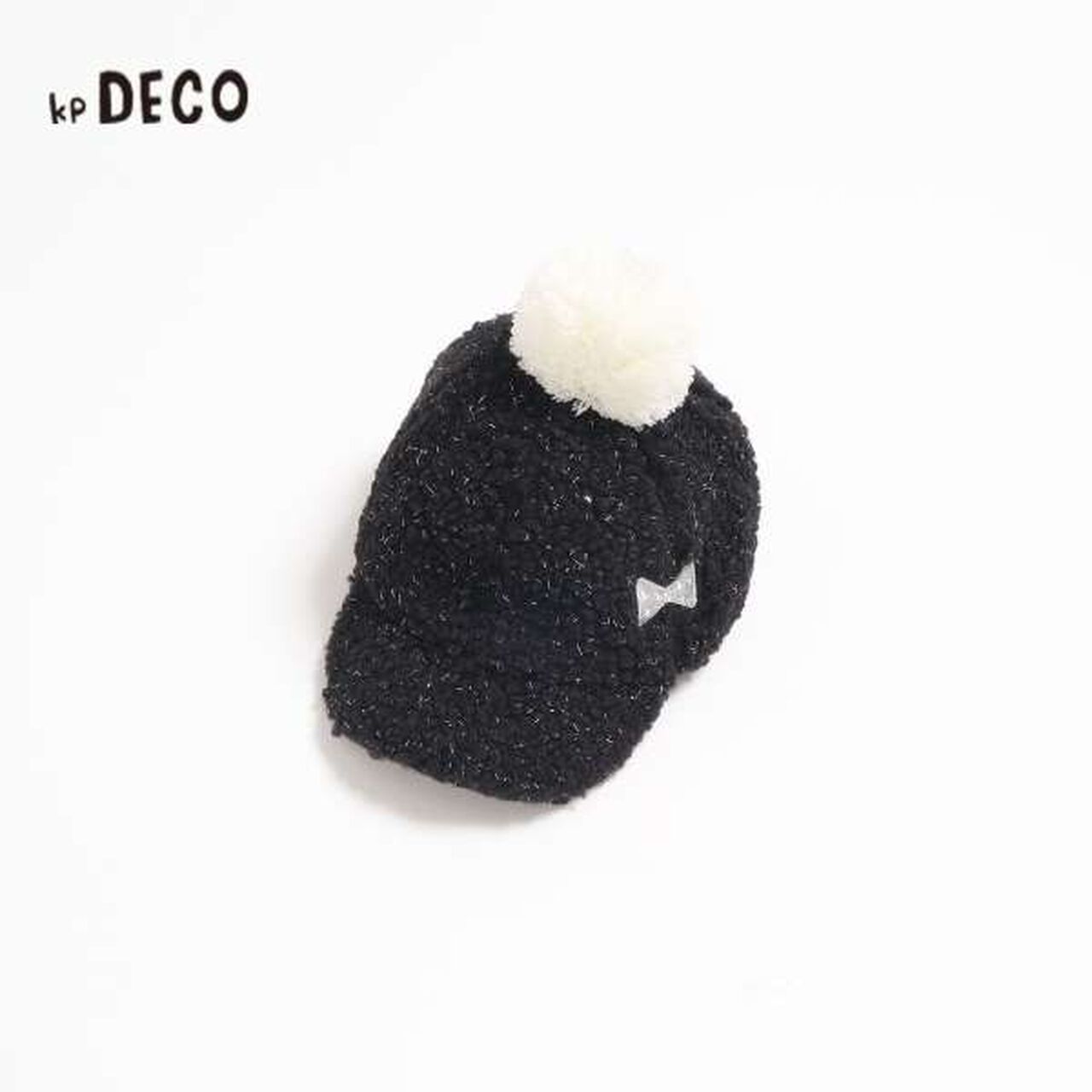 KP Deco Boa Fabric Cap with Pom-Pom (M-L),Black, large image number 0
