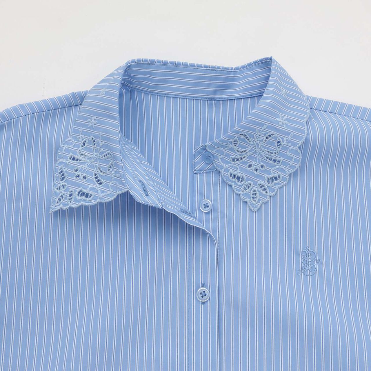 Lace Collar Bow Tie Blouse,White, large image number 5