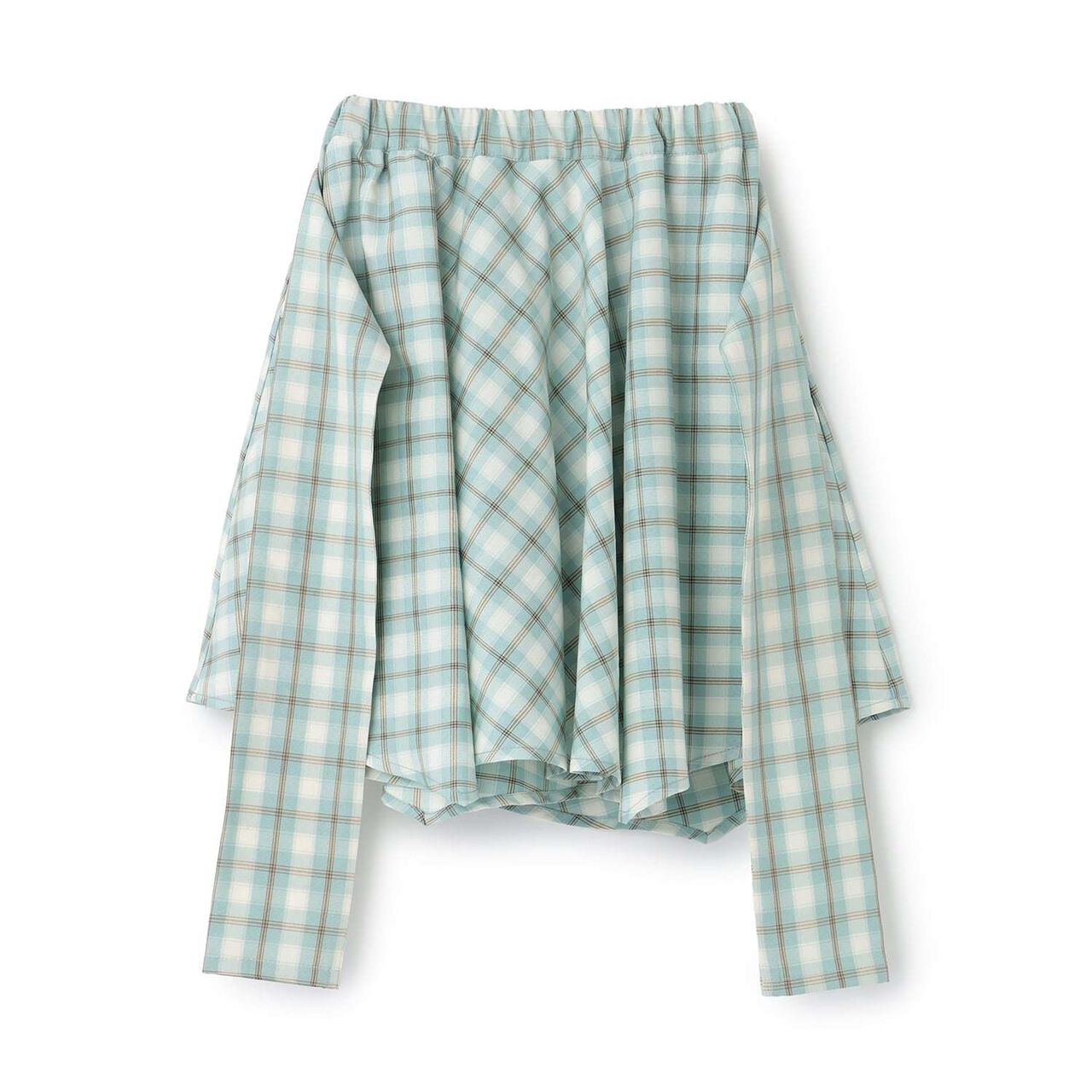 Gathered Check Shirt-Style Skirt with Inner Shorts [Kids Girls],Red, large image number 6