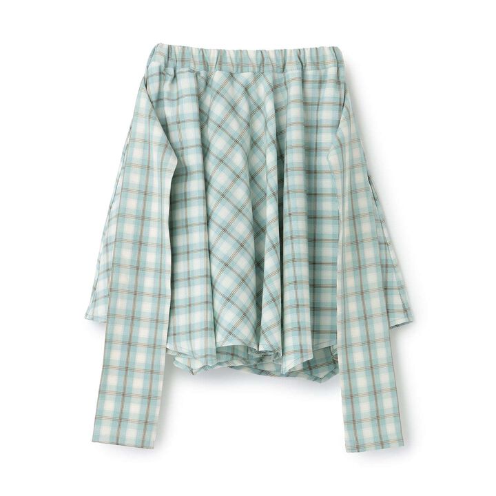 Gathered Check Shirt-Style Skirt with Inner Shorts [Kids Girls],Red, medium image number 6