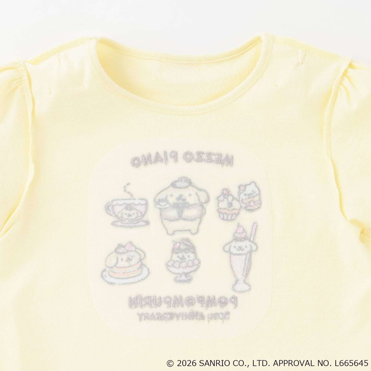 [Pompompurin] Scalloped Hem Puff Sleeve T-Shirt,Off white, large image number 3