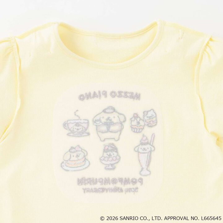[Pompompurin] Scalloped Hem Puff Sleeve T-Shirt,Off white, medium image number 3