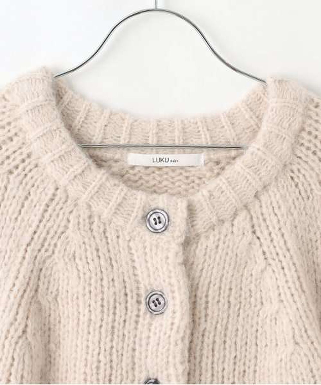 Short Knit Cardigan,Ivory, large image number 2