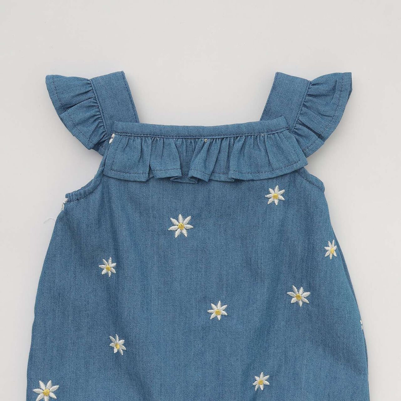 Daisy Embroidered Overalls,Ivory, large image number 2