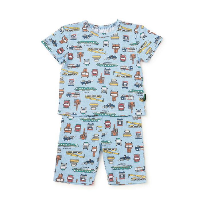 All-Over Pattern Short-Sleeve Loungewear,Sax blue, medium image number 12