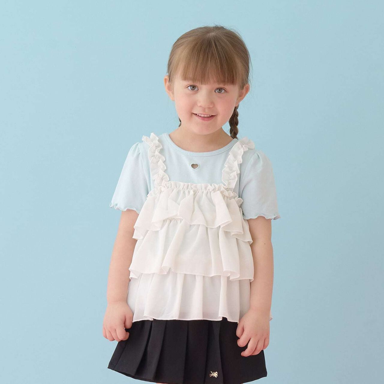 [Either Way Is Fine] UV Protection & Cool Touch Tiered Camisole Docking T-Shirt [Kids Girls],Mint, large image number 24