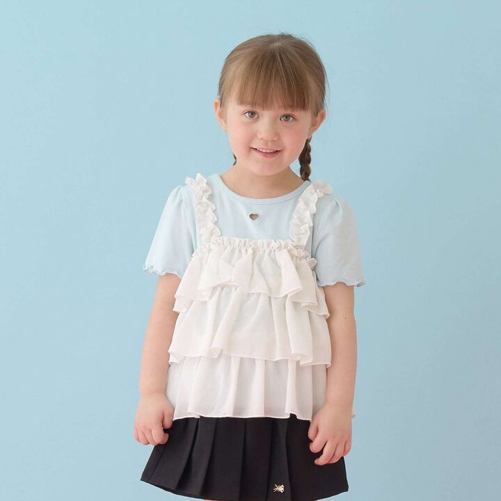 [Either Way Is Fine] UV Protection & Cool Touch Tiered Camisole Docking T-Shirt [Kids Girls],Mint, medium image number 24
