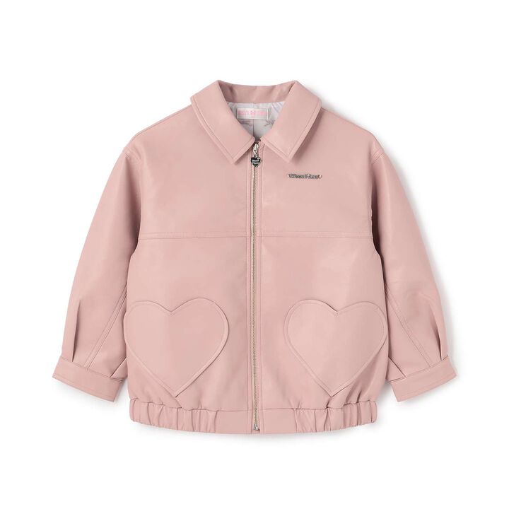 Oversized Faux Leather Bomber Jacket,Pink, medium image number 0