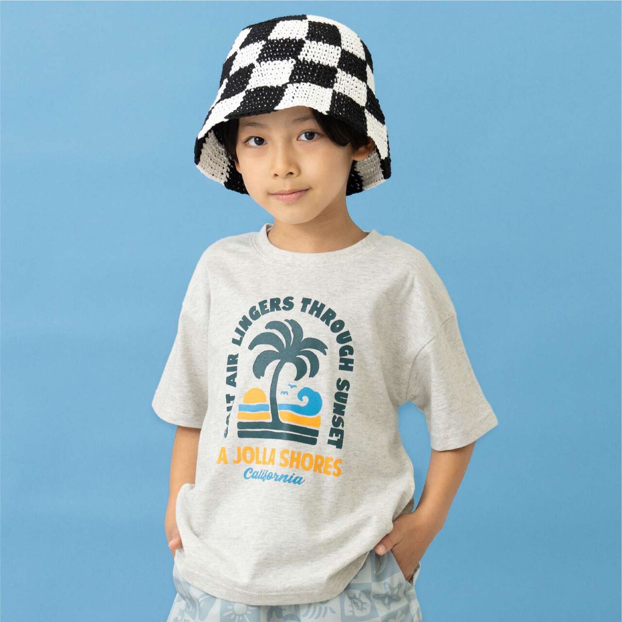 [365D.] Assorted Beach Print Cotton 100% Short Sleeve T-Shirt,Milky white, large image number 0
