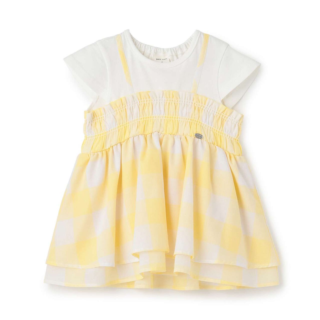 [Cool Touch/Link] Block Check Docking T-Shirt,Yellow, large image number 0