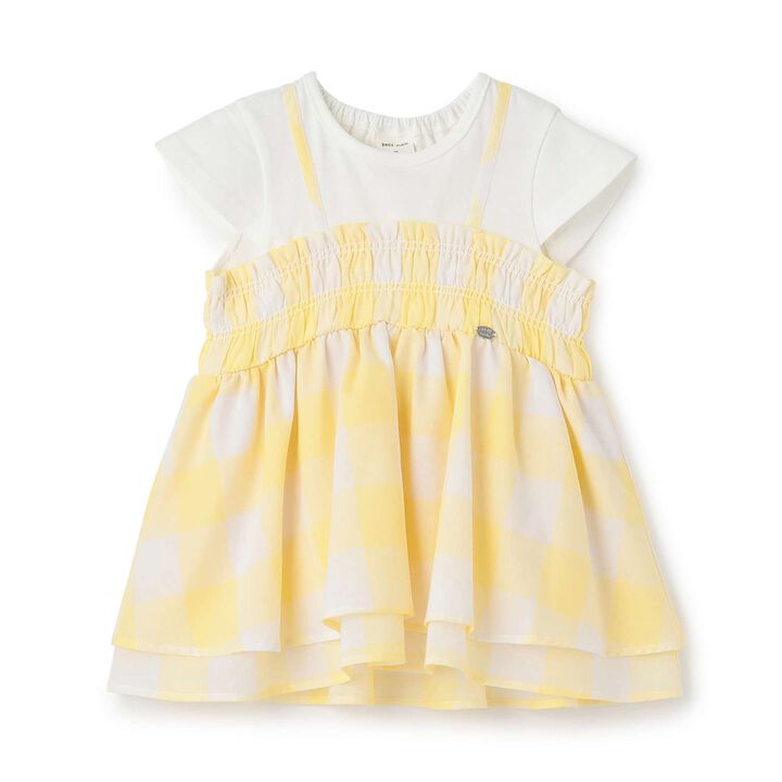 [Cool Touch/Link] Block Check Docking T-Shirt,Yellow, medium image number 0