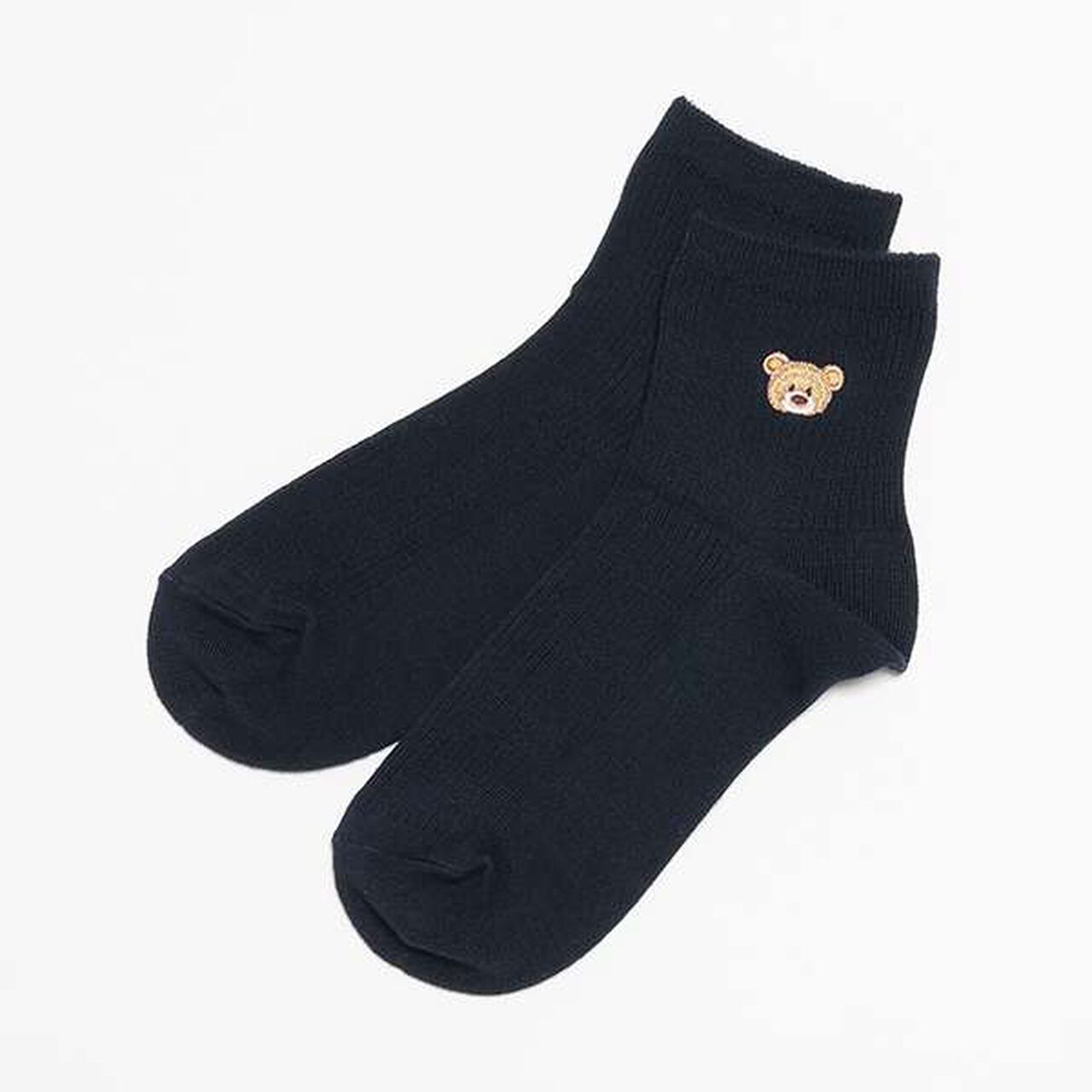 Ribbed Embroidered School Socks,Off white, large image number 9